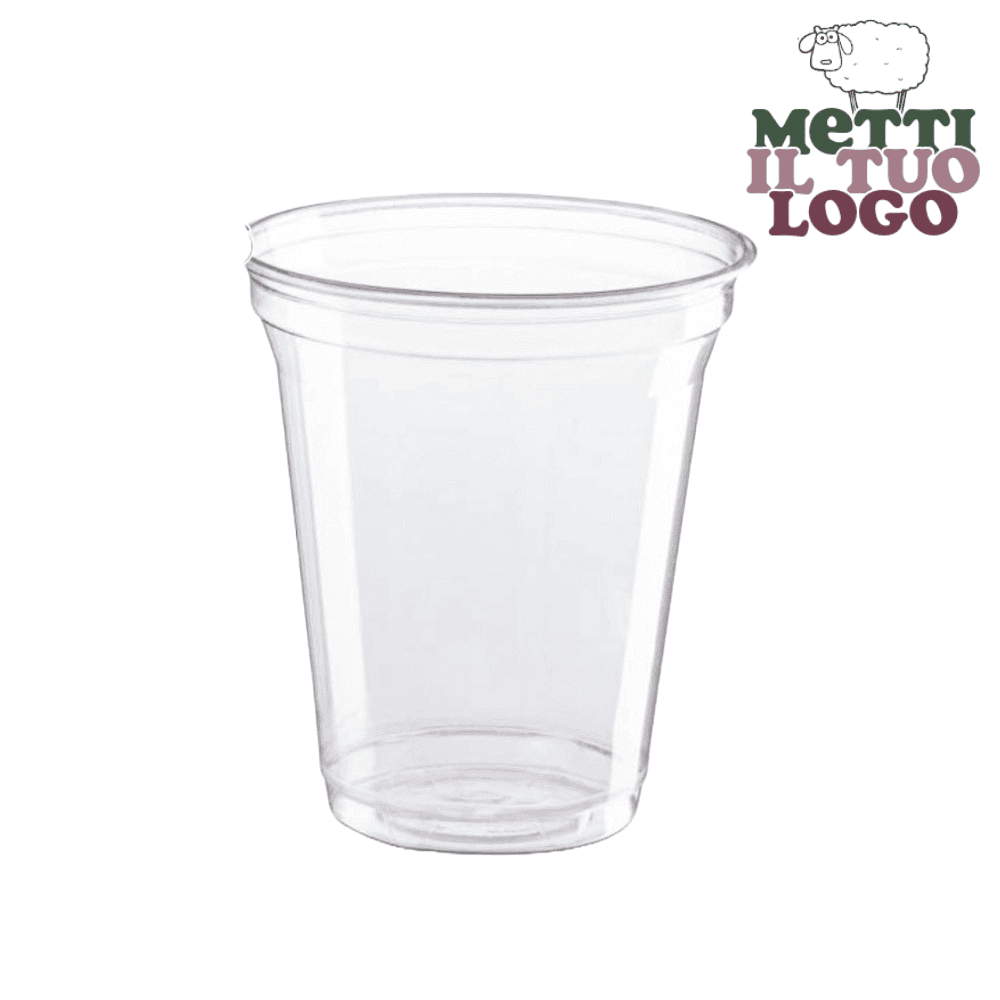 Verre à bière personnalisé en bioplastique écologique, contenance 530 ml et 400 ml avec encoche.