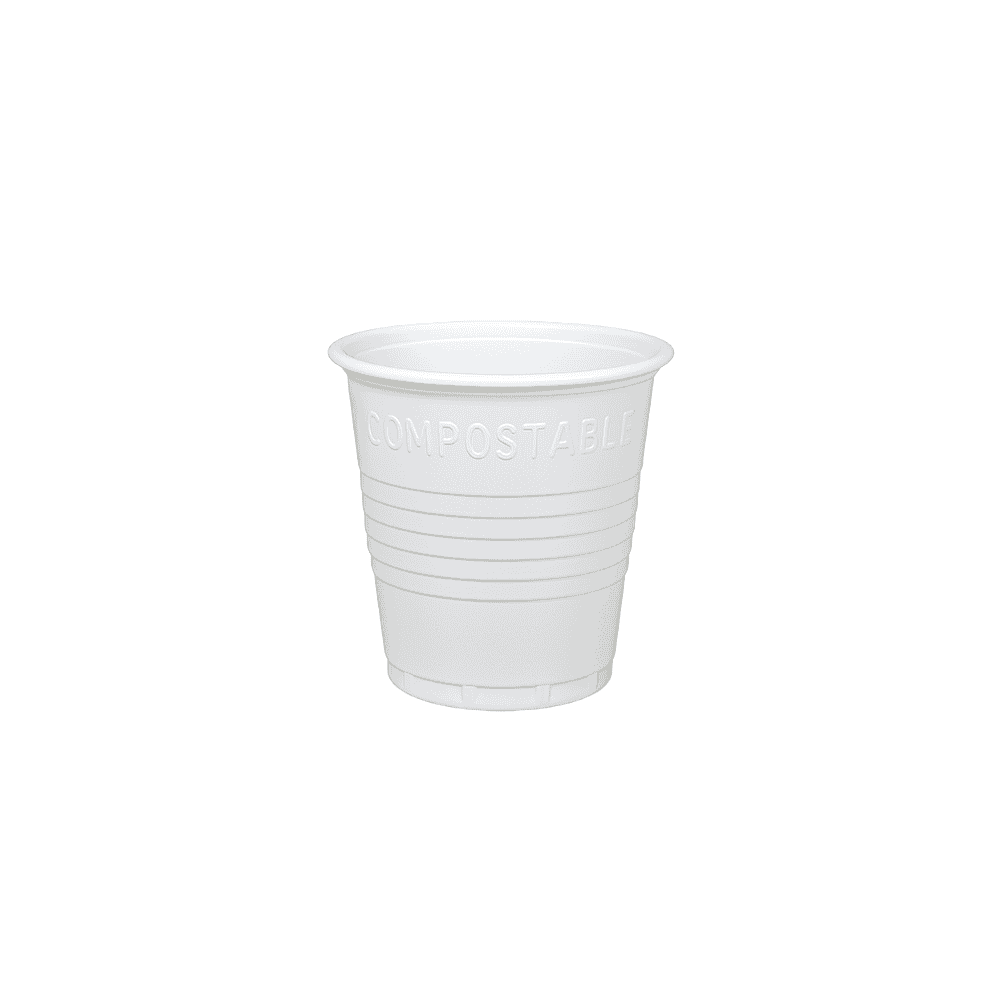 Verres à shot compostables blancs 80 ml - Pack de 100