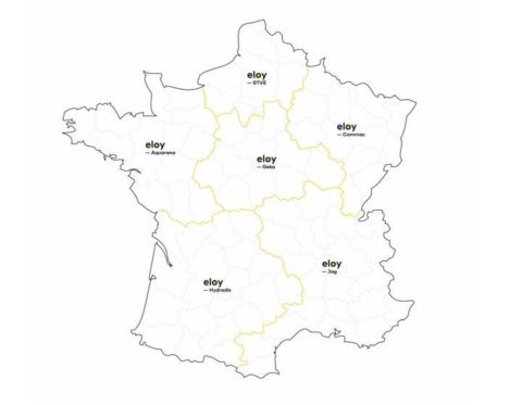 carte de France séparée en 6 en fonction des 6 concessionnaires