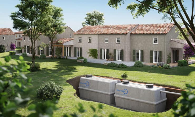microstation oxyfix® placée dans le sol d'un jardin d'une collectivité