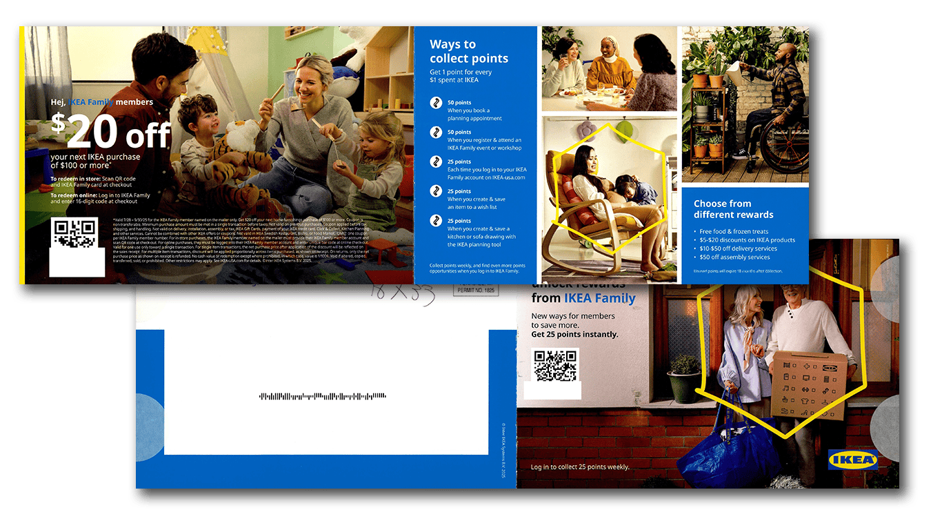 IKEA Family Direct Mail with QR code