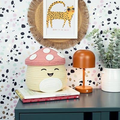 Squishmallows Malcolm the Mushroom Woven Storage Basket