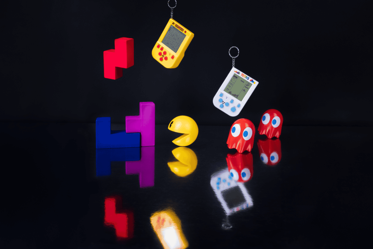 PAC-MAN & Tetris Keyring Arcade Games make perfect kidulting