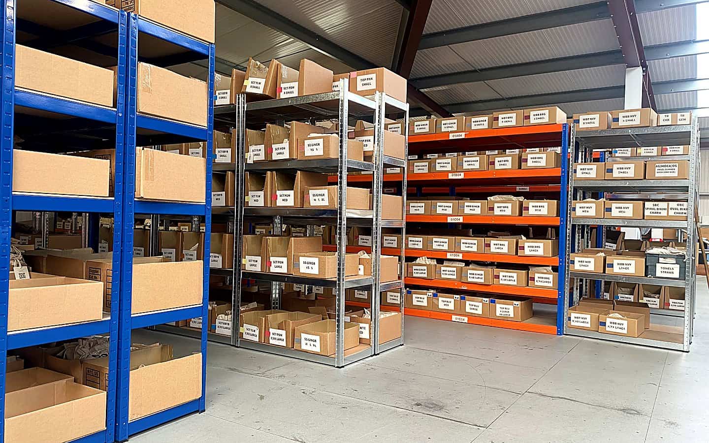 Pick and pack area at Fizz warehouse