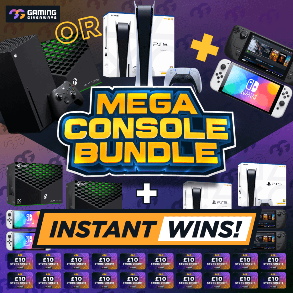 MEGA Console Bundle + 28 instant wins & cash alternatives!
