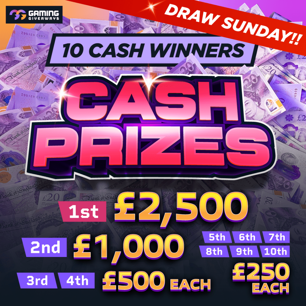 £6,000 Cash Prize (10 winners)