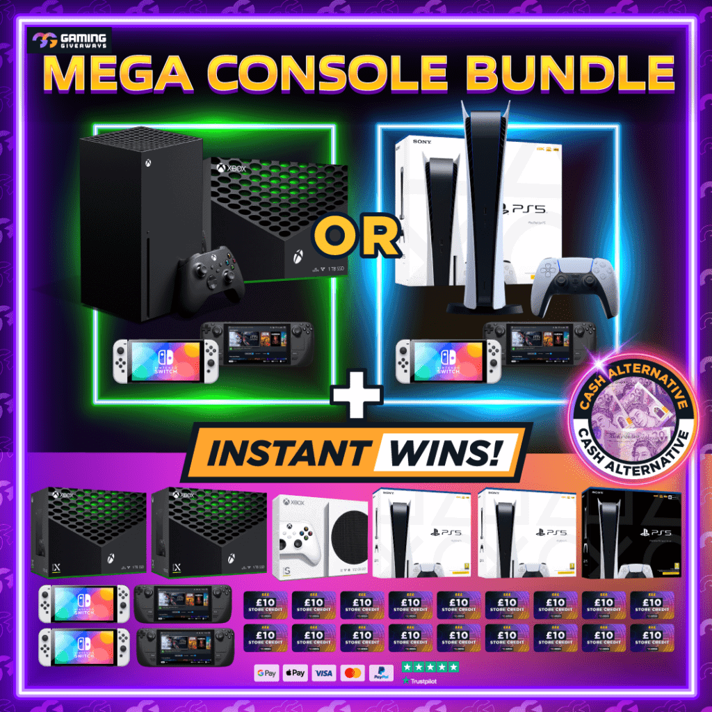 MEGA Console Bundle + 60 instant wins (cash alts on every prize) #14