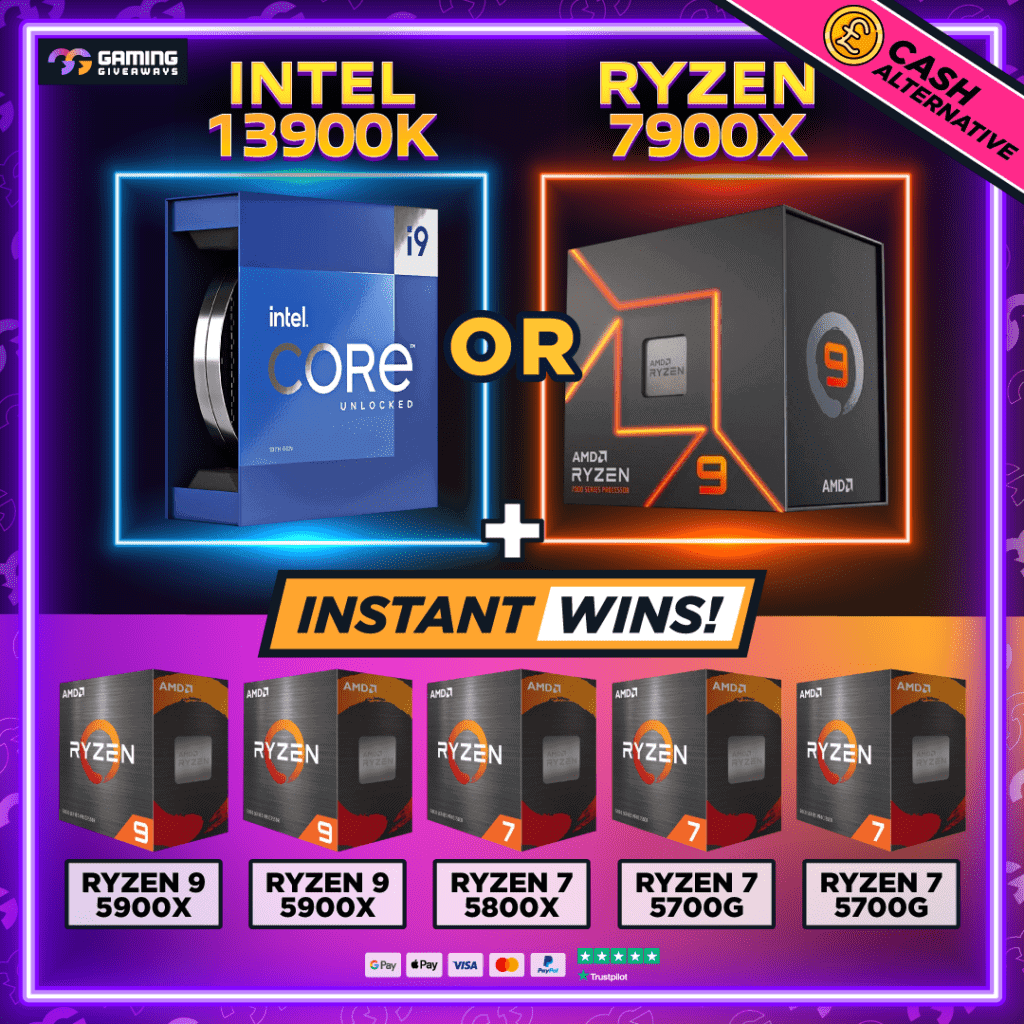 Ryzen 7900X or Intel 13900K + 5 instant wins! #1