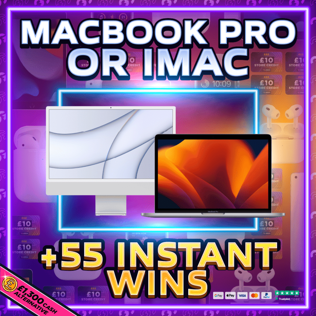 MEGA Apple Comp (£1,300 cash alt) + 55 instant Wins (cash alts on every prize) #1