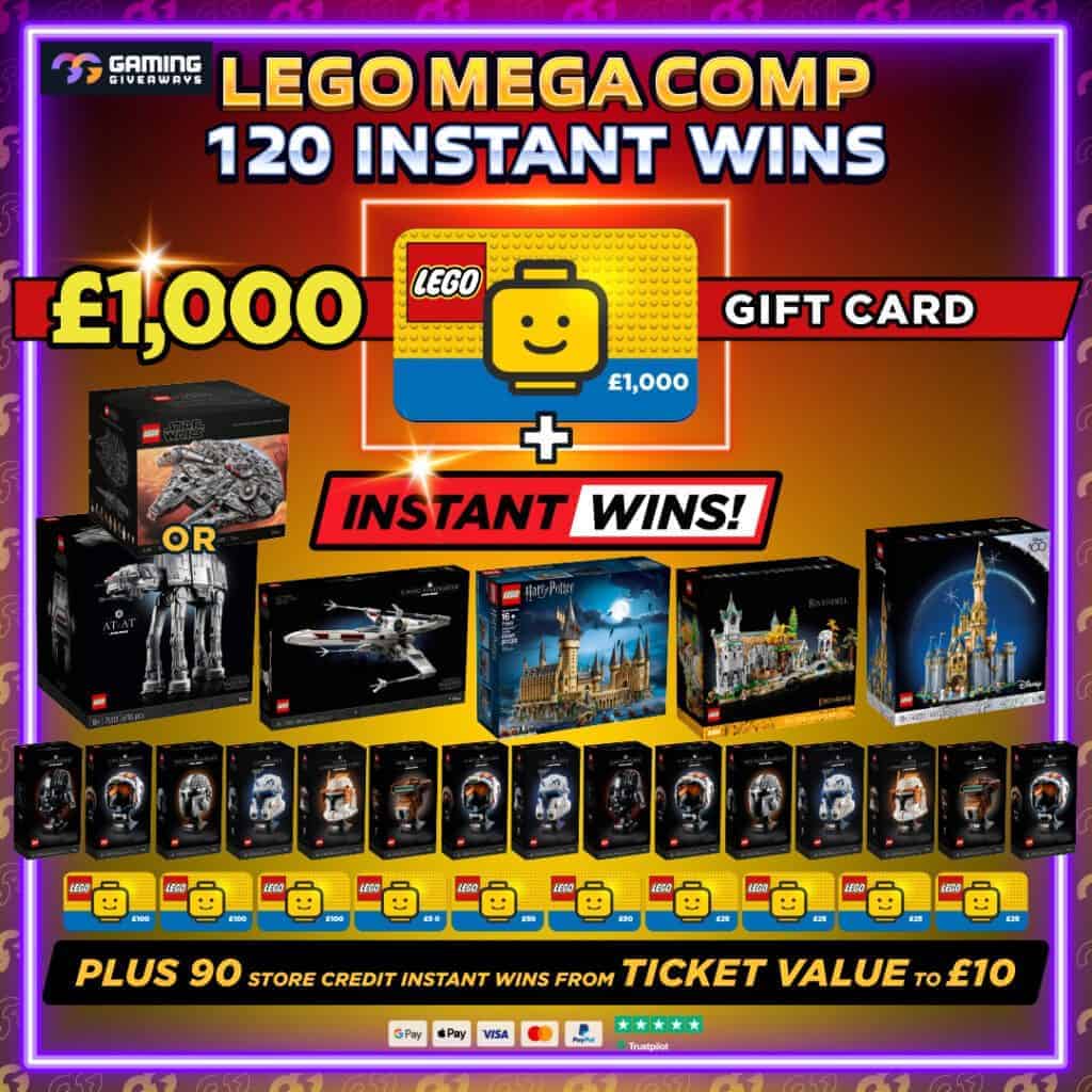 MEGA LEGO Comp + 120 instant wins (cash alts on every prize) #1