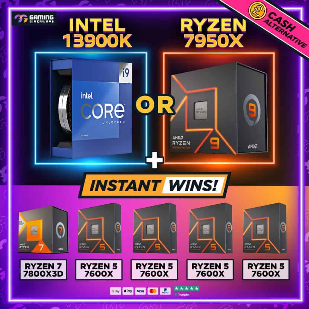 Ryzen 7950X or Intel 13900K + 5 instant wins! (CASH ALTS AVAILABLE) #7