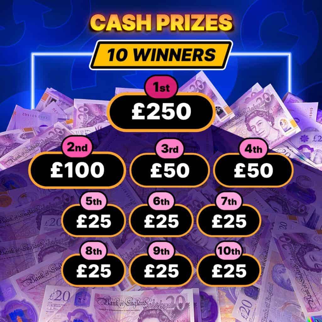 Cash Prizes £££ (10 Cash Winners) #89