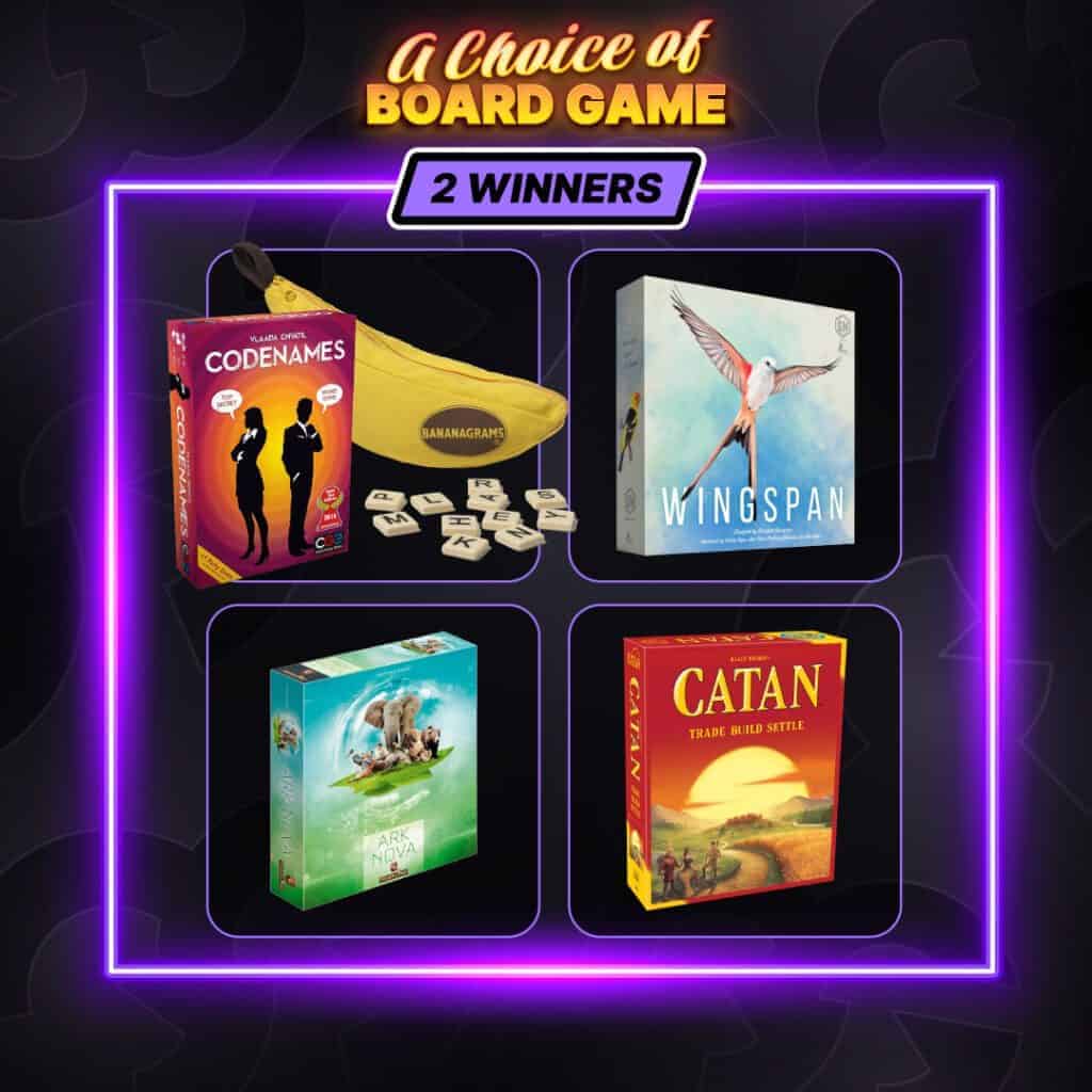 2 Winners: Choice of Board Game #1