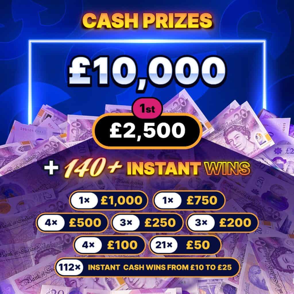 £10,000 Total Cash - Over 140 instant wins #1