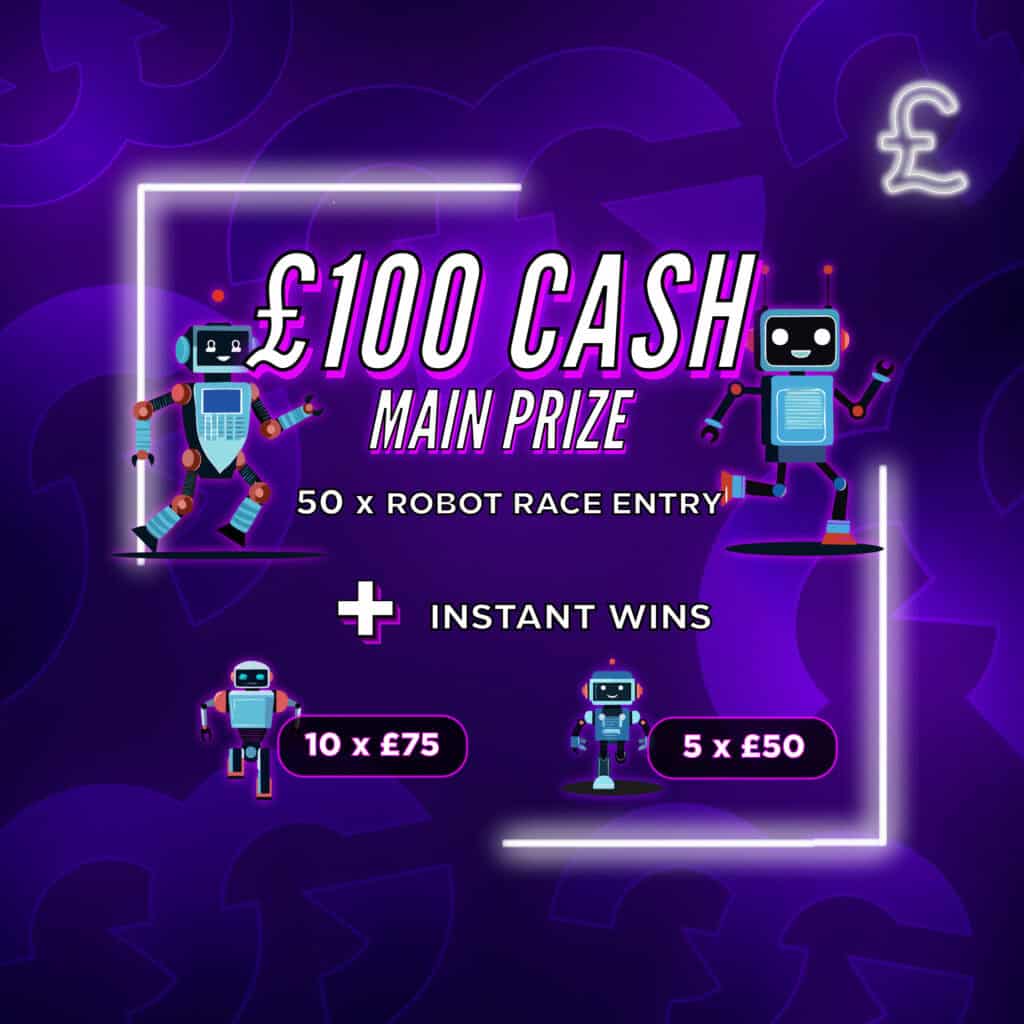 Raffle Robots £100 Main Prize + 15 Cash Instants #1