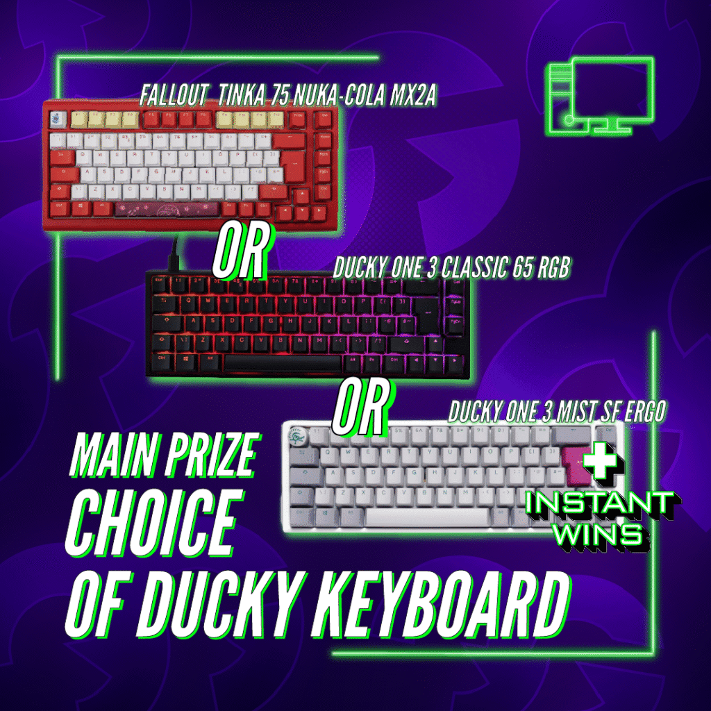 Choice of Ducky Keyboard + Instant Wins #1