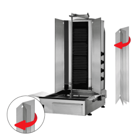 Elektrický gril na kebab / gyros s motorom dole - 4 horáky - max. 60 kg - Image 4