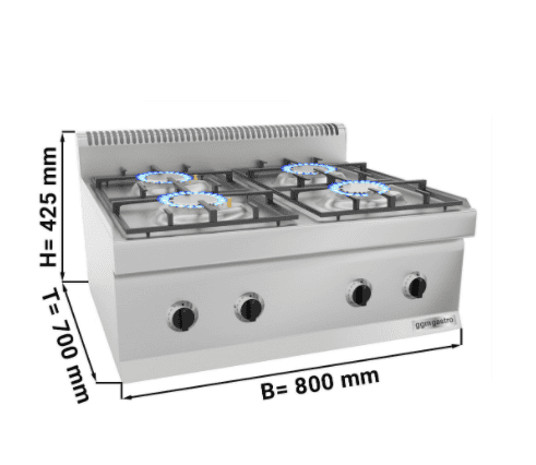 Plynový sporák - 4x horák (23 kW) - Image 3