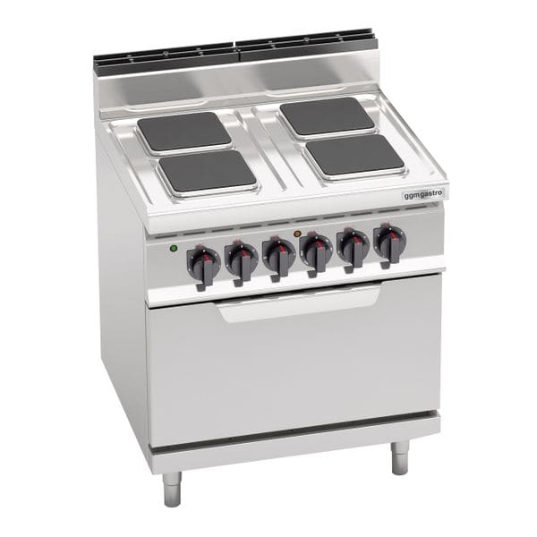 Elektrický sporák (štvorcové platne) 4x10,4kW (elektrická rúra 7,5kW)