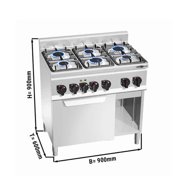 Plynový sporák 6 horákov (18,6kW) + plynová rúra (3,5kW) - Image 2