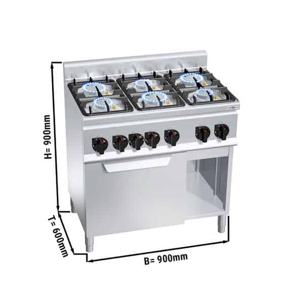Plynový sporák 6 horákov (28,5kW) + elektrická rúra (3kW) - Image 2