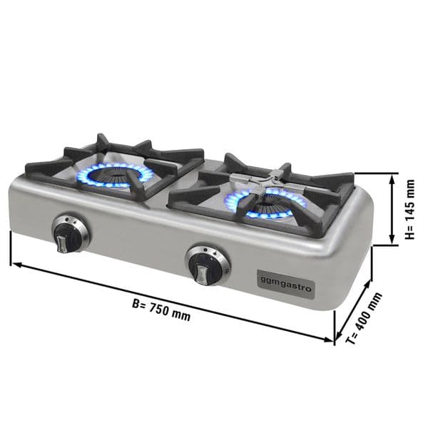 Plynový sporák s 2 horákmi (8kW)