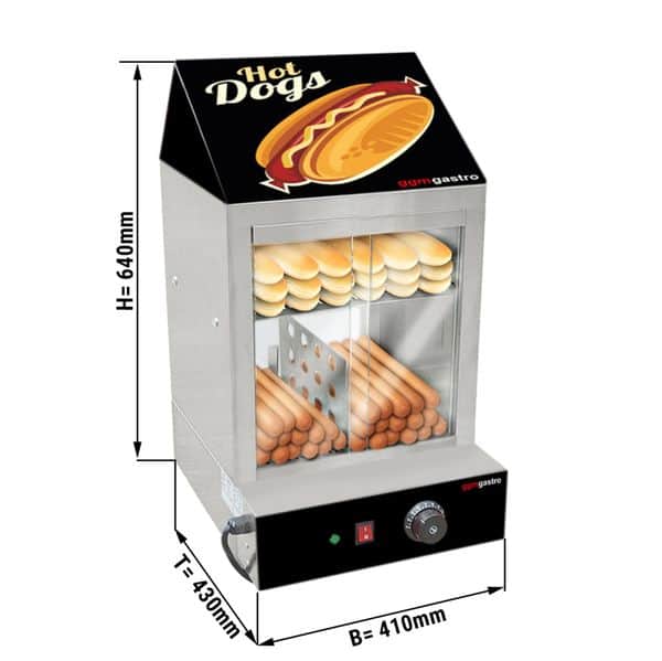 Ohrevná nerezová vitrína na Hot-Dog 1200W - Image 5