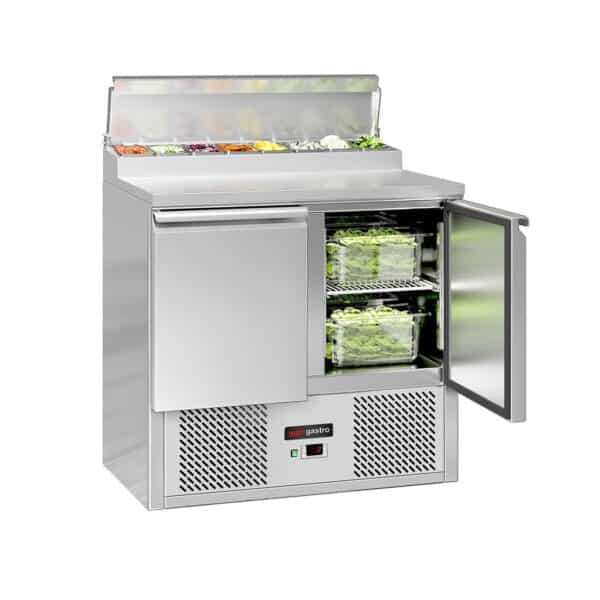 Pizza chladiaci stôl s chladiacou vitrínou 0,9x0,7 M / Prípravný stôl