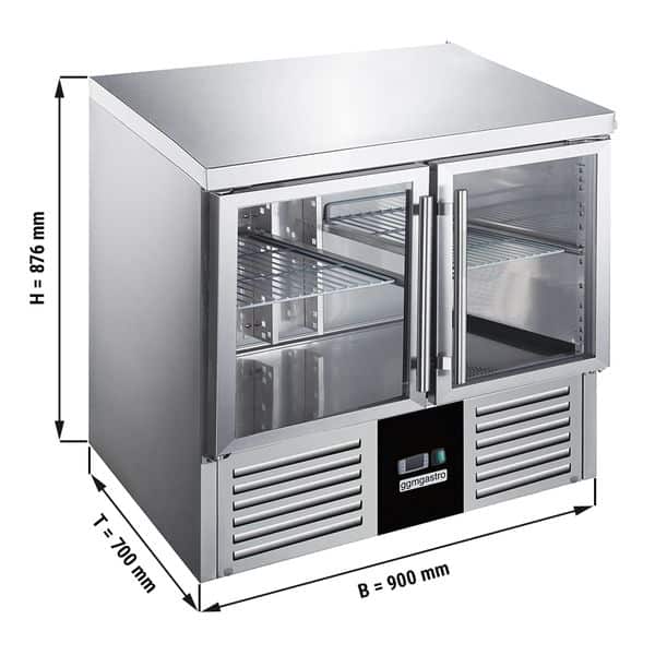 Chladiaci stôl 0,9 x 0,7 m– 2 presklené dvere