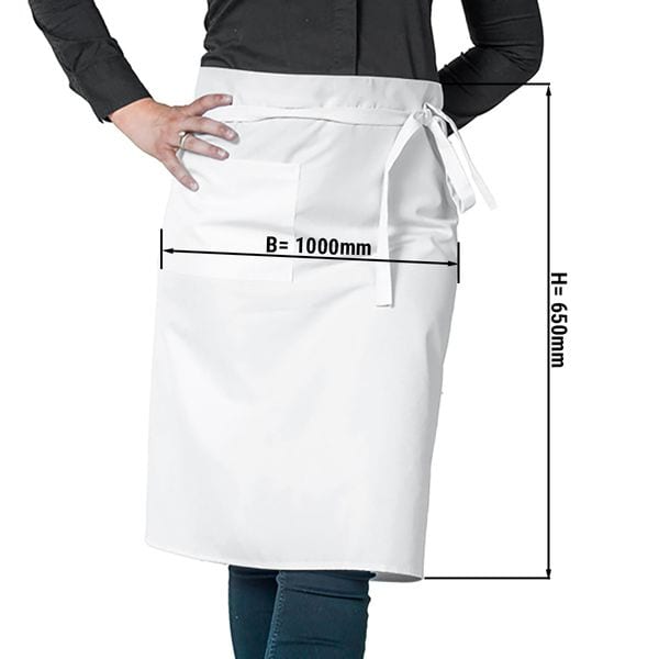 Bistro zástera - biela - dĺžka: 65 cm 5KS - Image 2