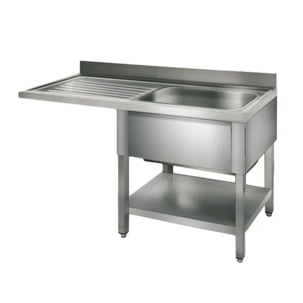 Umývací stôl , nerezový drez 1,2 x 0,6m  - 1 drez vpravo D 40 x Š 40 x H 25 cm - Image 2