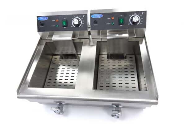 Elektrická fritéza s kohútikom – 2×13 l | Maxima 09365231 - Image 2