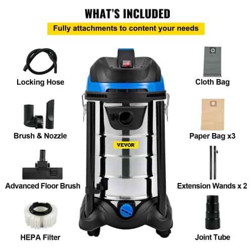 Priemyselný vysávač 30L 1200W  na mokré a suché vysávanie - Image 2
