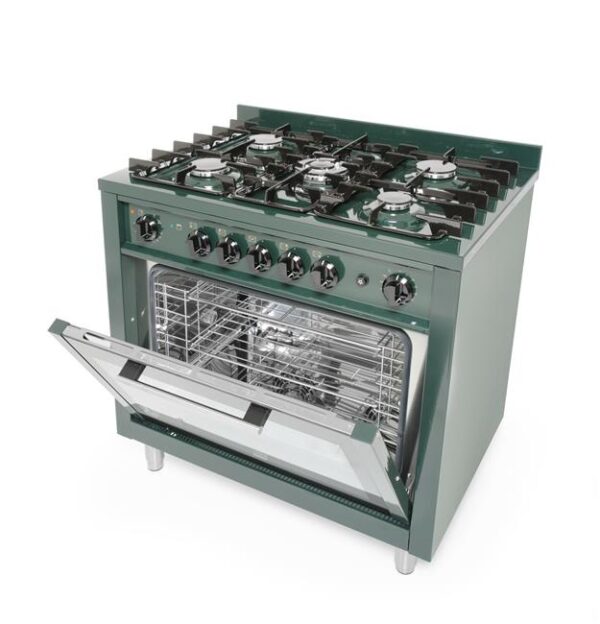 Plynový sporák 5 horákov s elektrickou rúrou + grilom GN 1/1 230V/2900W, 14,3kW | Hendi 225707 - Image 6