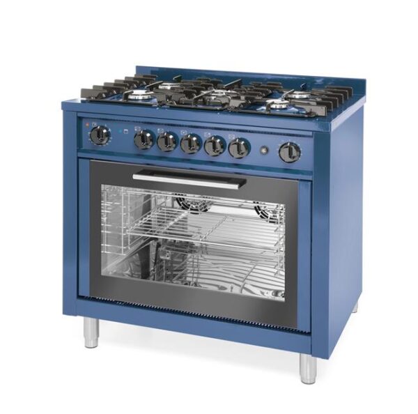Plynový sporák 5 horákov s elektrickou rúrou + grilom GN 1/1 230V/2900W, 14,3kW | Hendi 225707 - Image 8