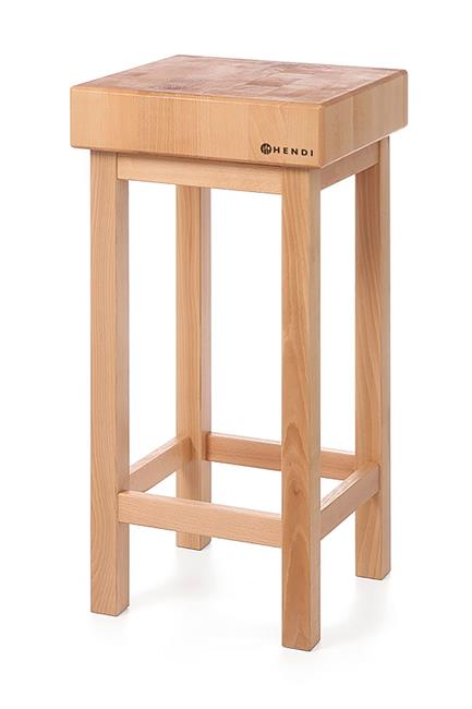 Drevený mäsiarsky klát so základňou, HENDI, 500x400x(H)150mm - Image 4