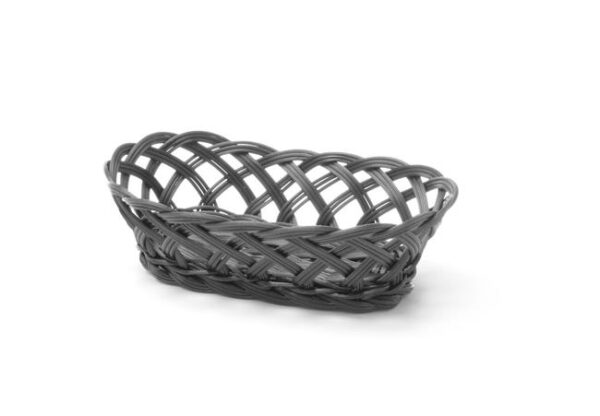 Košík pletený, HENDI, okrúhly, Čierna, 200x200x(H)65mm - Image 2