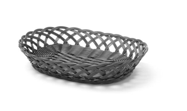 Košík pletený, HENDI, okrúhly, Čierna, 200x200x(H)65mm - Image 5