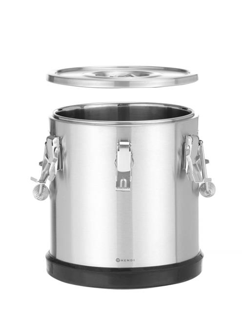 Nerezová termoska Kitchen Line na prepravu potravín, HENDI, Kitchen Line, 36L, Strieborná, ø380x(H)455mm - Image 5