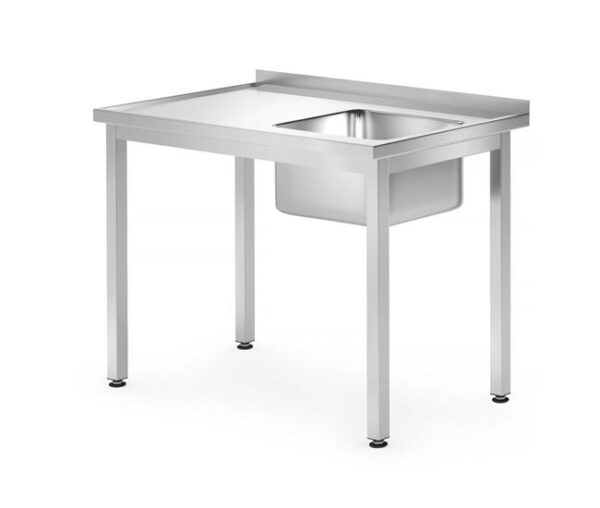 Stôl s drezom, skrutkovaný - pre montáž na stenu, HENDI, Kitchen Line, 600x700x(H)850mm - Image 2