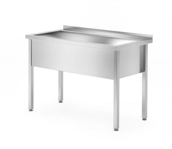 Umývací stôl – zváraný, jednokomorový, hĺbka 600 mm, výška komory 400 mm, HENDI, Profi Line, 1000x600x(H)850mm