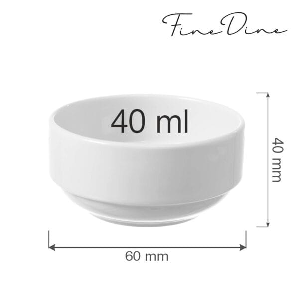 Stohovateľná misa Bianco, 60 mm