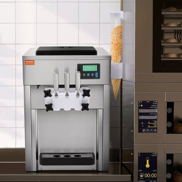 Komerčný výrobník zmrzliny VEVOR, 1800 W, 3 príchute, doska stroja na mäkkú zmrzlinu, 2 x 4 l lievik, 2 x 1,8 l valec - Image 6