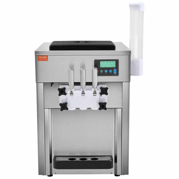 Komerčný výrobník zmrzliny VEVOR, 1800 W, 3 príchute, doska stroja na mäkkú zmrzlinu, 2 x 4 l lievik, 2 x 1,8 l valec - Image 3