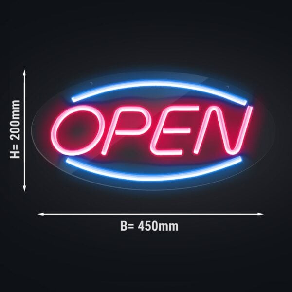 LED svetelný nápis - OTVORENÉ - červená/modrá - 450x220mm - Image 2