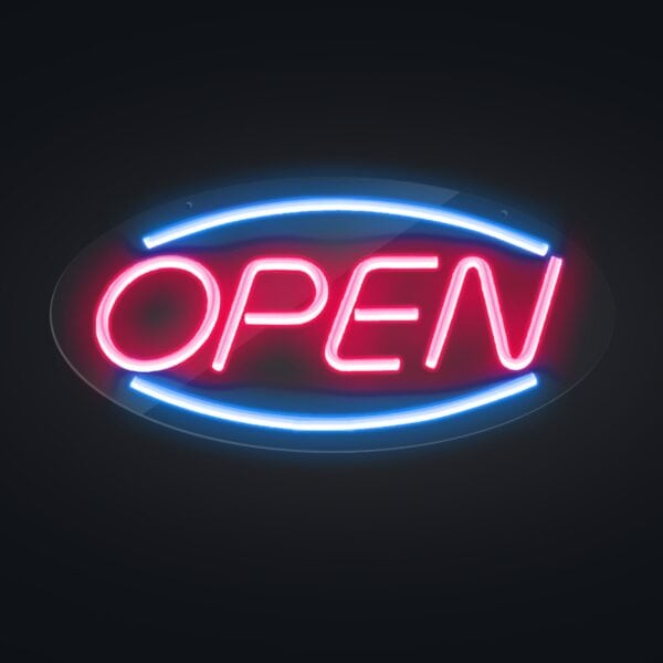 LED svetelný nápis - OTVORENÉ - červená/modrá - 450x220mm - Image 3