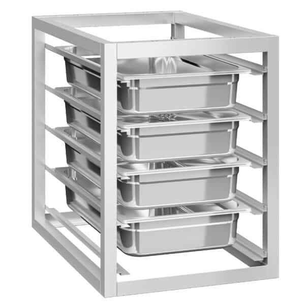 Modul spodnej konštrukcie s 5 drážkami - 450x660 mm - GN & EN - pre pracovné stoly série ATK hĺbka 700 mm - Image 7