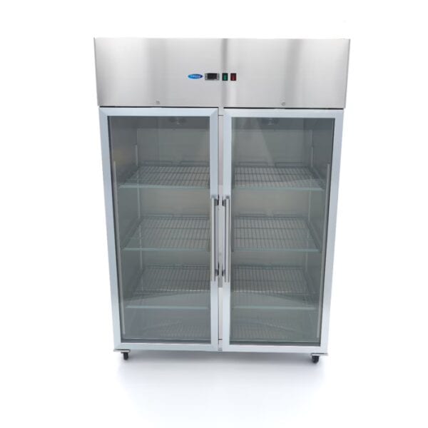 Mraznička – 1400 l – 6 nastaviteľných políc (2/1 GN) – nehrdzavejúca oceľ – so sklenenými dvierkami - Image 7