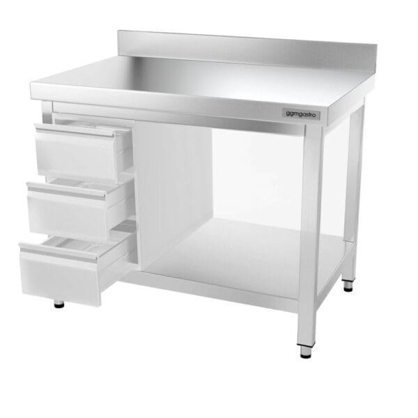 Nerezový pracovný stôl PREMIUM - 1000x600mm - s podnožou, podperou a podperou - Image 12