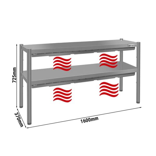 Tepelný most ECO - 1600x370mm - s 2 policami - výška: 725mm